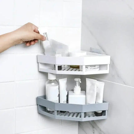 Bathroom Shelf Punch-free Wall Mounted Shampoo Storage Rack For Holder Square Aluminum Bath