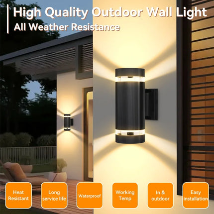 LED Outdoor Wall Lights E27 Up Down Exterior Wall Sconce IP65 Waterproof Led Sconce Lamp for Porch Front Door Garden Wall Lamp