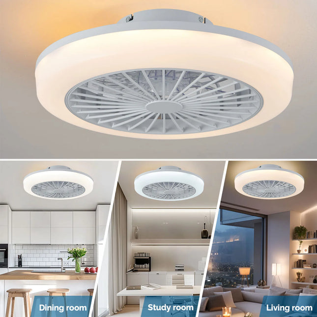 New Ceiling Fan Light Living Room Bedroom Modern and Simple Home Intelligent Remote Control Restaurant LED Fan Light