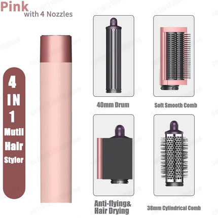 New 6 in 1 Hair Styler Auto Curling Dryer Wrap Hot/Cold Air Dryer 1300W Hair Straightener Curling Barrel Brush Salon Hair Dryer