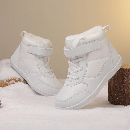 Winter Children Shoes Plush Waterproof Fabric Casual Non-Slip Boys Girls Shoes Rubber