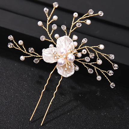 Fashion Crystal Pearl Rhinestone Hairpins Stick Hair Clip For Women Bridal Hair Accessories Party Wedding Hair Clips Jewelry