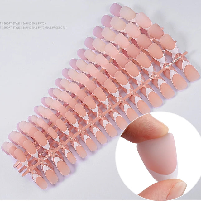 150Pcs Pre-made French False Nails Scarless Coffin Almond Fake Nail