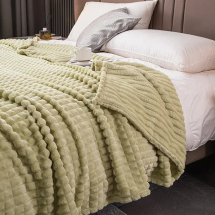 Milk Velvet Bed Blanket, Children, Adults, Warm Winter, Solid Color Durable, Sofa,