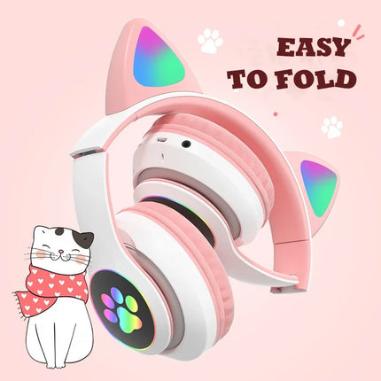 Headphone Bluetooth5.0 Stereo With Mic Support TF Card Wireless Kids Girl Earphone Birthday Gift