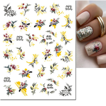 3d Nail Art Decals Elegant White RoyalBlue Roses Flowers
