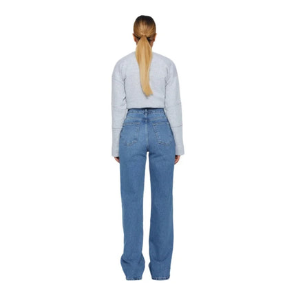 Trendyol TYZA Women's Jeans Casual Beltless Wide Leg Denim Plain Jeans Wide Leg Casual Pants Denim Pants