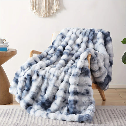 Rabbit Fleece Blanket Solid Color Faux Fur Plush Blanket Soft Warm Throw Blanket