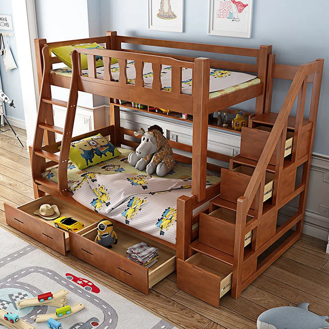 Adult twin over full wooden bunk bed for 3 people children bunk double bed modern for sale bedroom sets bed preschool
