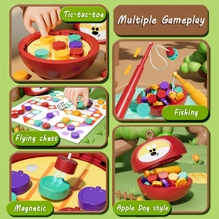 Apple Dog Smart Board Game Kids Magnet Flight Chess Logical Thinking Intellectual Play Baby Travel Creative Toy