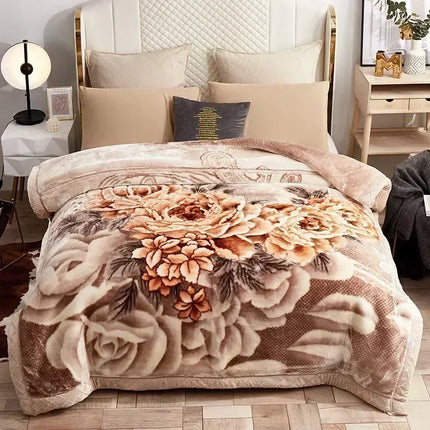 European Style Warm Raschel Blanket for Winter High End Soft  Warmth
