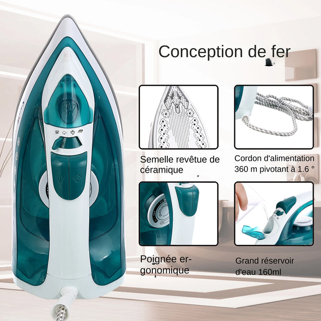 Electric Iron Portable Mini Garment Steamer Steam Iron For Clothing Iron Adjustable Ceramic Soleplate Iron For Ironing Sonifer