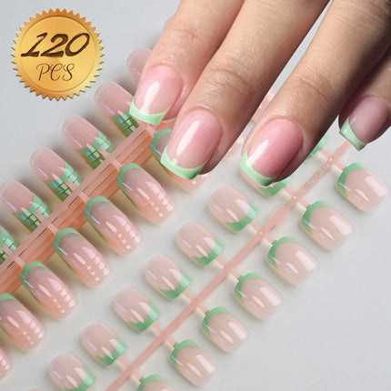 100Pcs Light Pink Press on Nails Short Medium Square
