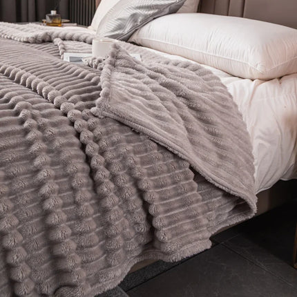 Milk Velvet Bed Blanket, Children, Adults, Warm Winter, Solid Color Durable, Sofa,