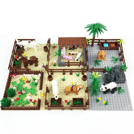 building blocks small particle building blocks cattle pen pig shed chicken farm