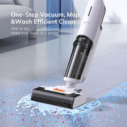 Wireless Wet Dry Smart Mop Washing , 5500Pa Suction, 1 Min Self Cleaning, Large Dual Water Tank