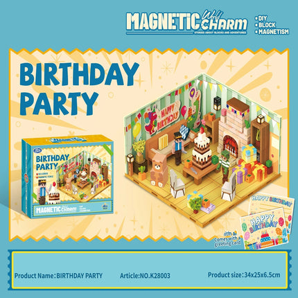 3D World Magnetic Building Blocks, Hunter + Cooking + Birthday Building Blocks Children's Toy Gift