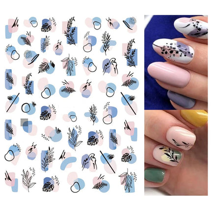 3d Nail Art Decals Elegant White RoyalBlue Roses Flowers