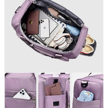 Carry On Travel Bag Large Capacity Weekender Overnight Duffle Bags with Shoe Compartment Sports Fitness Bags for Women