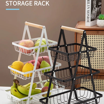 1PC Multi-Layer Fruit Basket Kitchen Empty Mesh Portable Storage Basket Living Room Dry Fruit Snacks Storage Rack