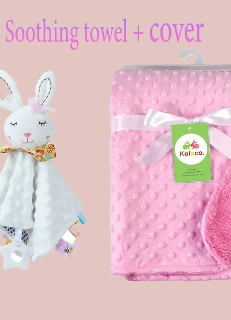 Personalized Baby Blanket Newborn Stroller Sleeping Dolls Custom Blanket With Name Soft Plush Soother Appease Towel Cover Gift