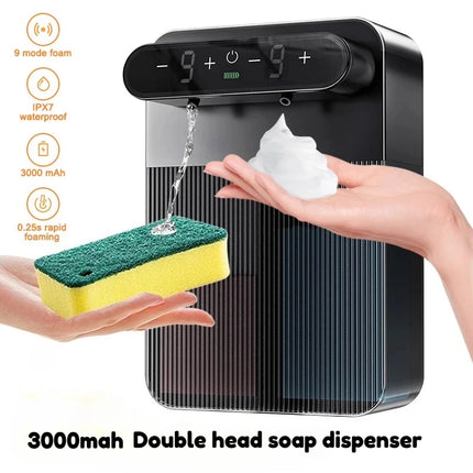 Automatic Foam and Gel Soap Dispenser Wall Mounted Smart Display Touchless Washer Bathroom