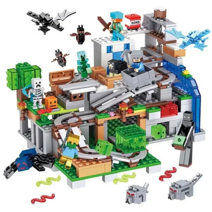 Village Farm Cave Mine Alex Zombie Action Figures Building Blocks Toys Gift for Children