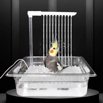Parrot Shower Cage Bird Bath Fountain with Shower Head Convenient Automatic Pet Pool Toy for Budgies Lovebirds Parakeet Bathing