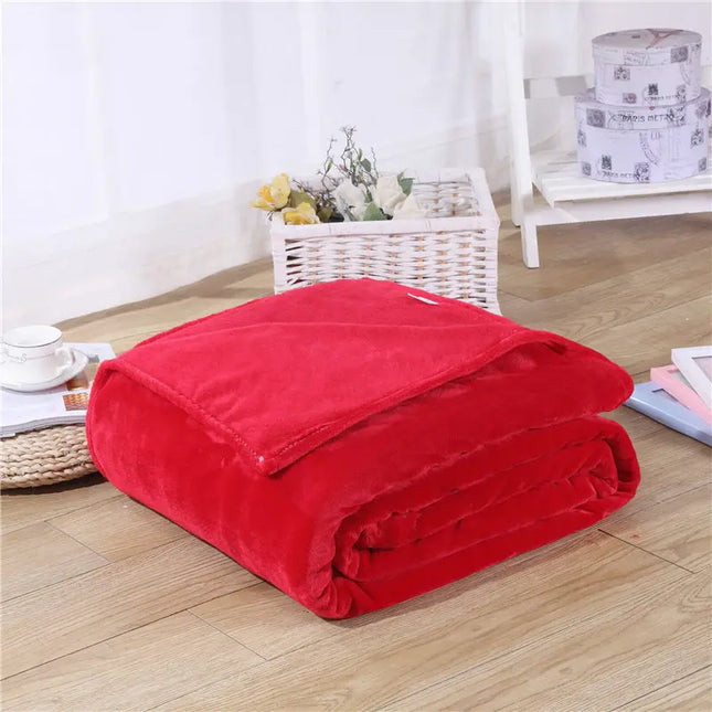 Flannel Coral Fleece Blanket Polyester Black Color 5 Size Mink Throw Sofa Cover