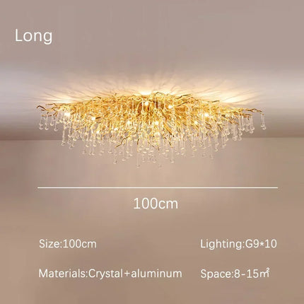 Gold ceiling light chandelier modern hotel bedroom dining room living room home interior glossy Led luxury chandelier
