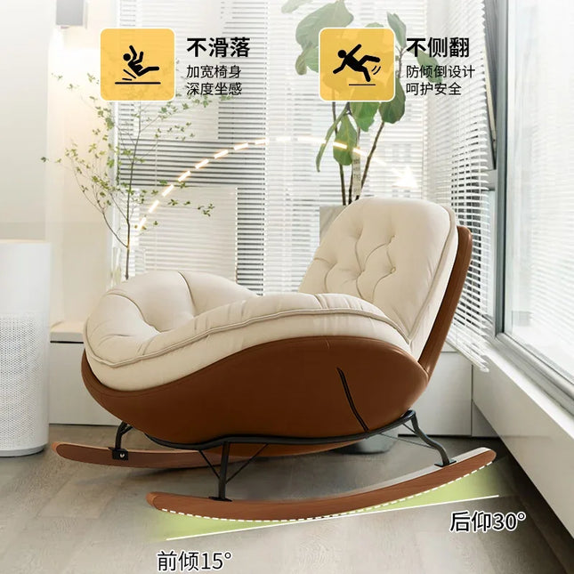 Rocking recliner adult home balcony leisure living room light luxury single sleeping