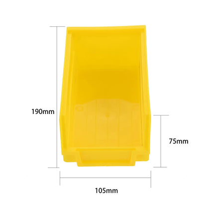 5pcs Stackable Storage Bins Tool Parts Organization Hanging Plastic Box Red Yellow Blue 110/190/270mm Garage Hole Board Case Kit