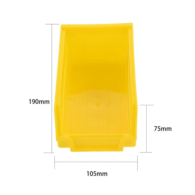 5pcs Stackable Storage Bins Tool Parts Organization Hanging Plastic Box Red Yellow Blue 110/190/270mm Garage Hole Board Case Kit