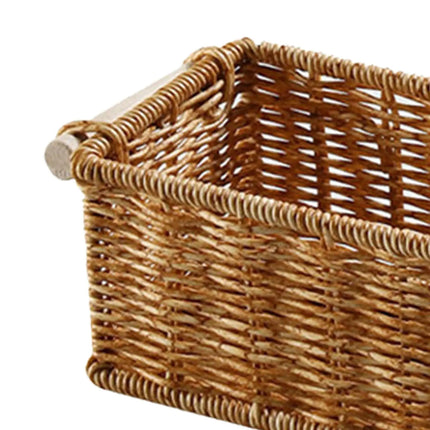 Imitation Rattan Storage Basket Storage Basket Bin Organizer Woven Baskets for Bedroom Kitchen Home Bathroom Coffee Table