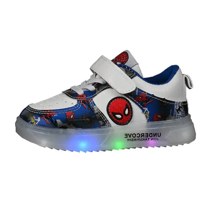 Disney Led Light Shoes for Kids Fashion Cartoon Spiderman Boys Sneakers Girls