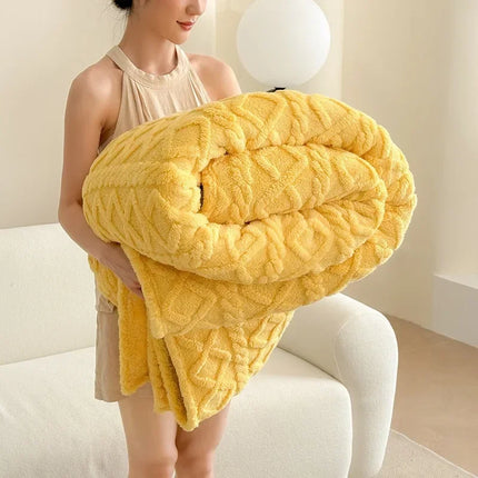 1pc Super Soft Coral Velvet Blankets for Winter Thick Soft Bedspread Warm Plaids