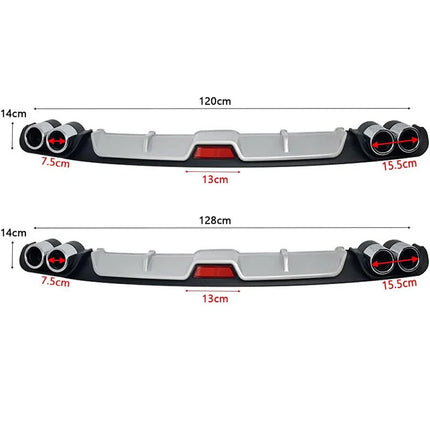 Universal 118cm/128cm Rear Diffuser Bumper Lip Spoiler Car Rear Spoiler Diffuser For VW Golf For BMW for Mercedes Benz