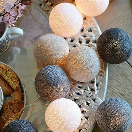 LED Cotton Balls String Lights Battery or USB Powered Fairy Garland Lighting Strings Christmas Holiday Wedding Party Decoration
