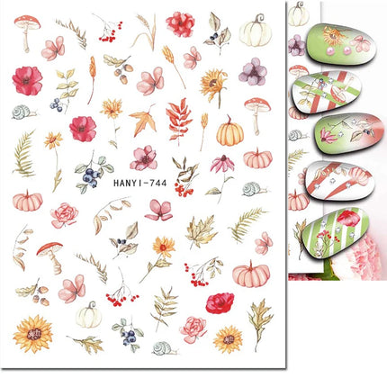 3d Nail Art Decals Elegant White RoyalBlue Roses Flowers