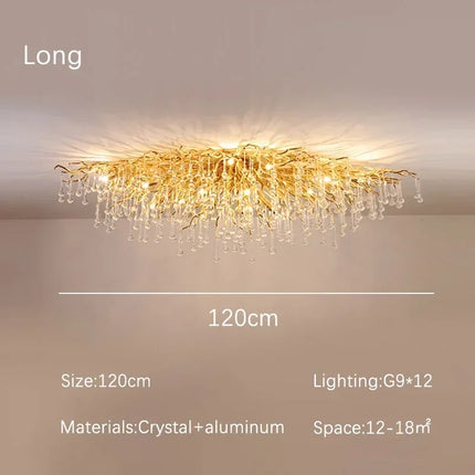 Gold ceiling light chandelier modern hotel bedroom dining room living room home interior glossy Led luxury chandelier
