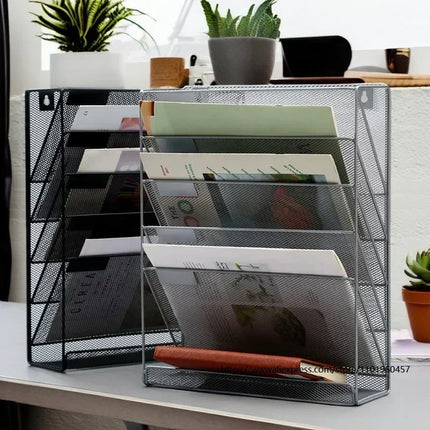 Versatile A4 Wall-Mounted File Box & Magazine Rack - Stylish Bookshelf for Home & Office Storage