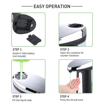 250ml Touchless Automatic Liquid Soap Dispenser Battery Operated Hand Soap Or Sanitizer Commercial & Household Use