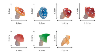 Figurines Miniatures Simulated Forest Mushroom Micro Landscape Ornaments