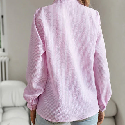 Fashion New Women Elegant Office Shirt,Long Sleeve Top Causal Comfort Simple Shirt,Shirts & Blouses,Tops For Women,Women Clothes