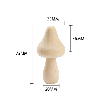 Miniature Wooden Mushroom Scale Model Ornaments Mini Wood Mushroom
