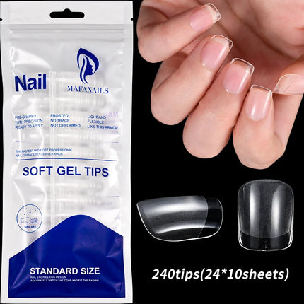 100Pcs Light Pink Press on Nails Short Medium Square