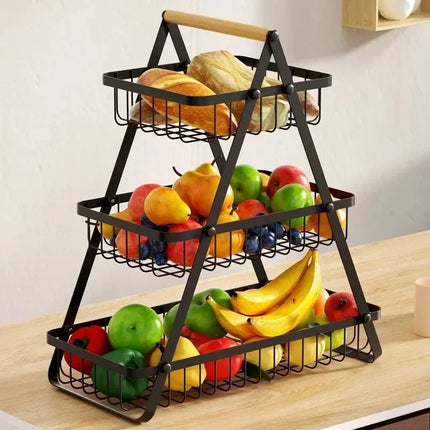2/3 Tiers Countertop Fruit Basket,Portable Fruit Bowle Basket Kitchen Organizer Storage & Dining Room Fruits Vegetable Snacks