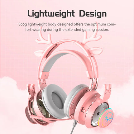 headphone gaming wired Girl specific cute deer cat ear Passive Noise Cancelling SY-G25 LZ-1