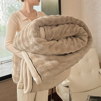 Warm Winter Blanket Milk Velvet Fleece Flannel Soft Thick Plush Blankets for Bed Sofa Single Double Couple Size Fluffy Bedspread