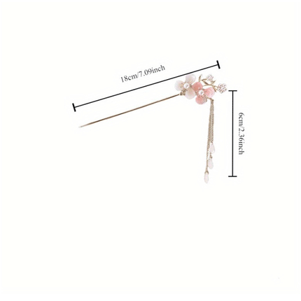 1pc Romantic Chinese Style Hair Accessory Alloy Jewelry Women's Hair Needle Suitable for Daily Wear Gifts Girls Fashion Hairpin